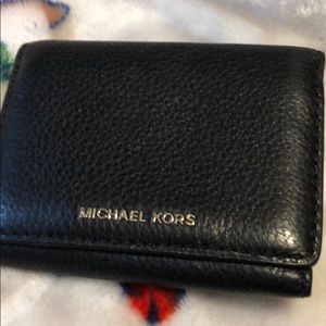 Michael Kors small black and gold wallet